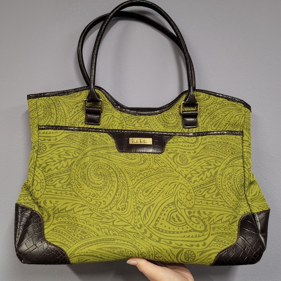 Nicole Miller Paisley Croc Embossed Laptop Tote - Picture 8 of 9